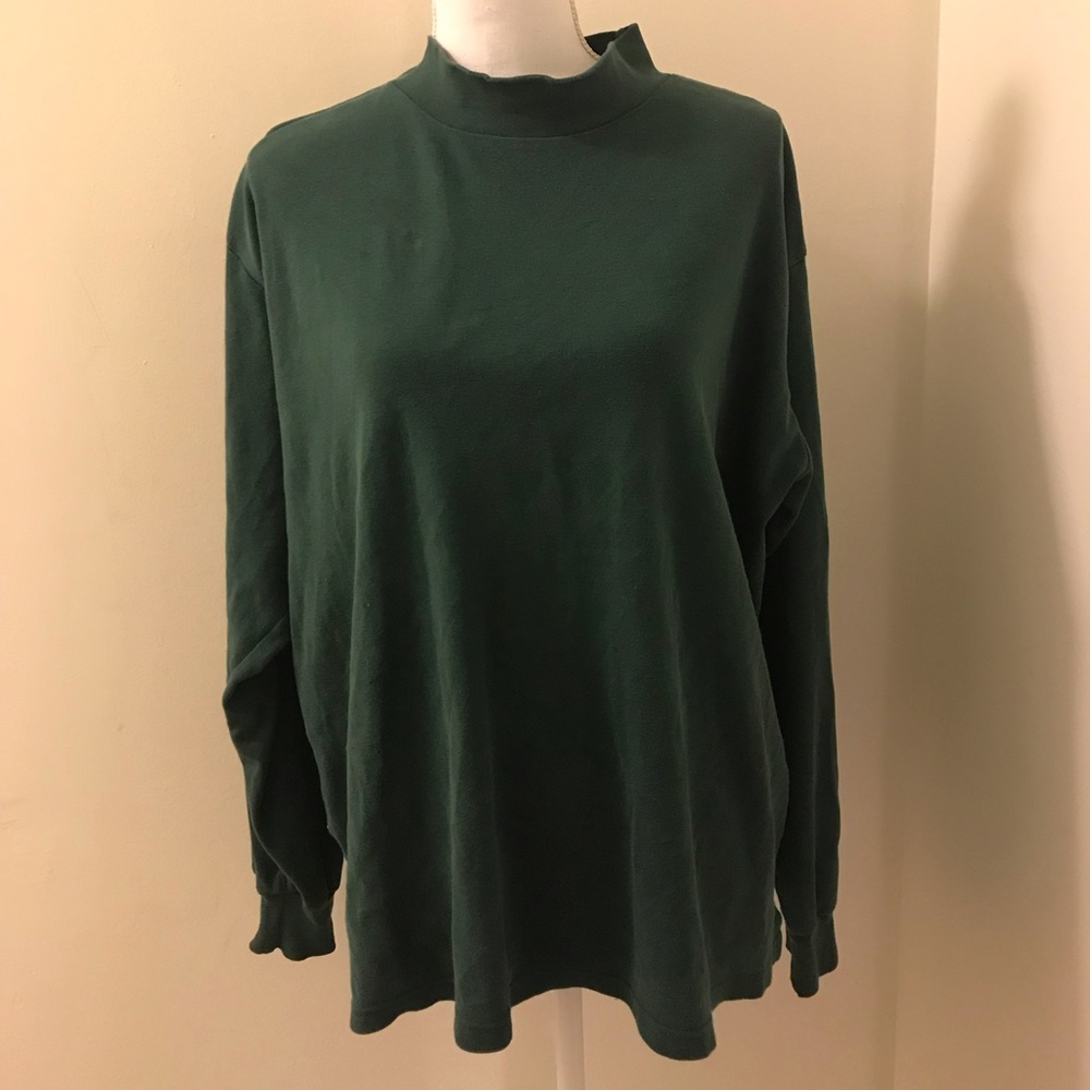 Forest green short collar turtleneck